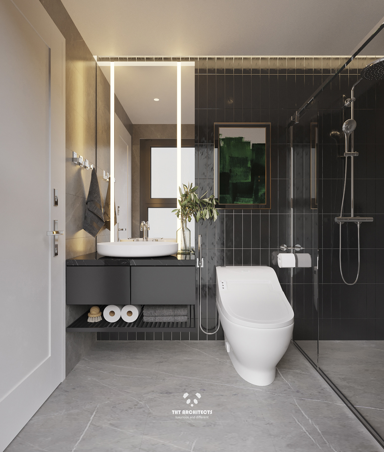tht architects - Nhà Phố Thủ Đức - WC phòng ngủ master 01